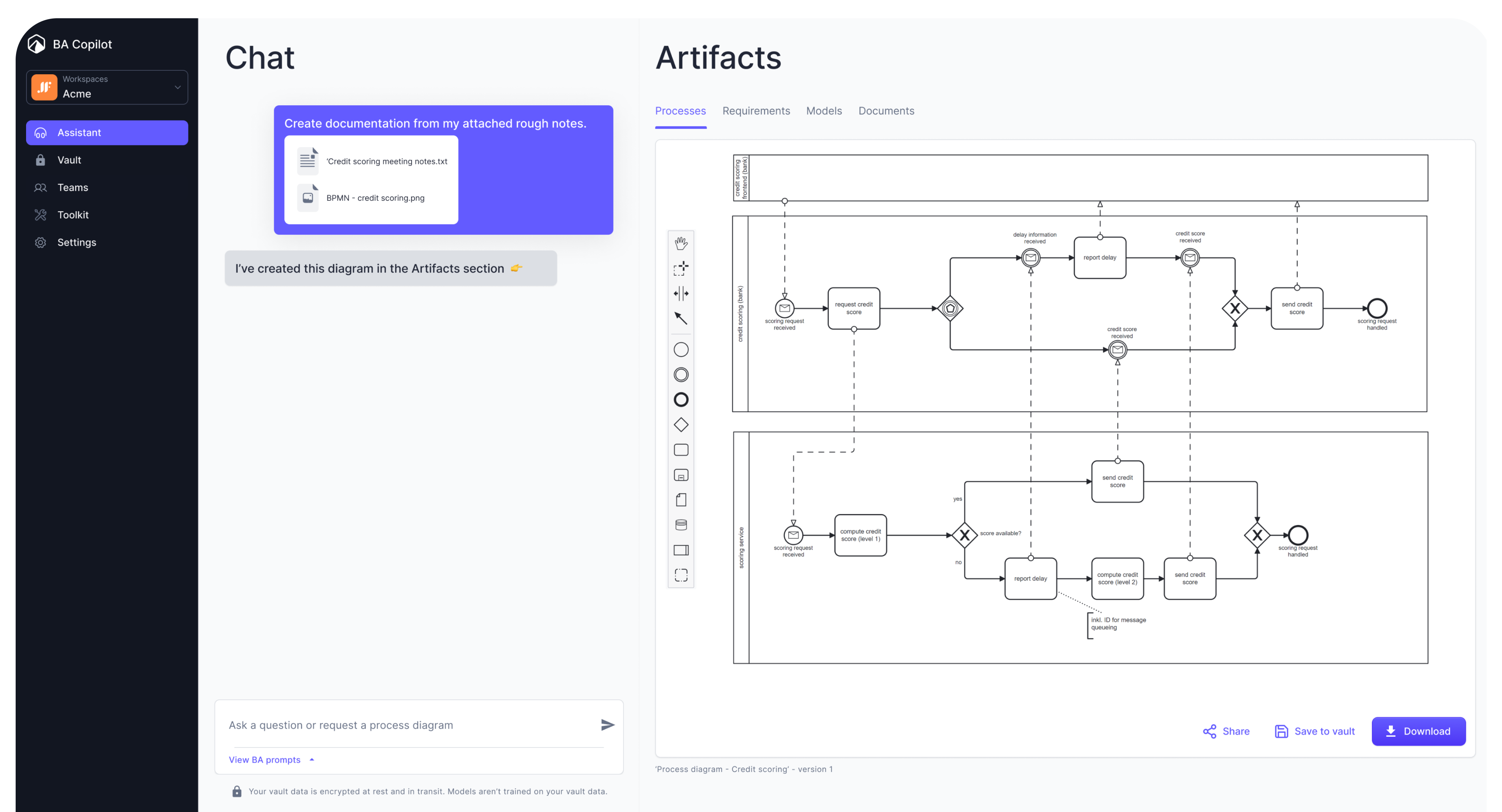 BA Copilot process diagram example